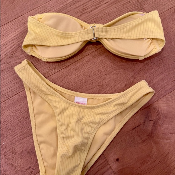 Target Brand Yellow Ribbed Bikini Set - Picture 2 of 2